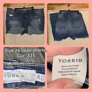 Torrid Distressed Blue Jean Shorts